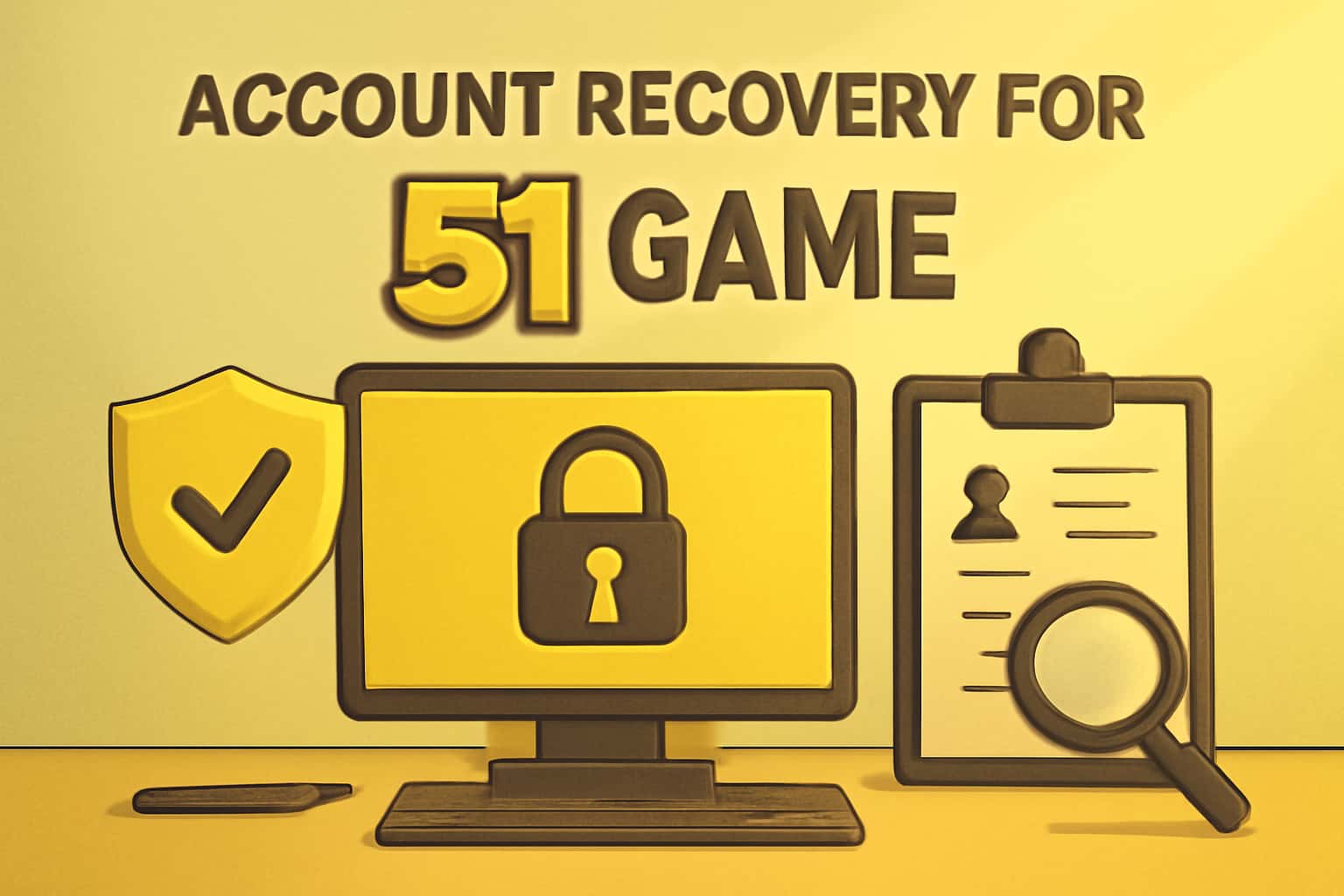 Informational scene depicting account recovery for 51 Game.
