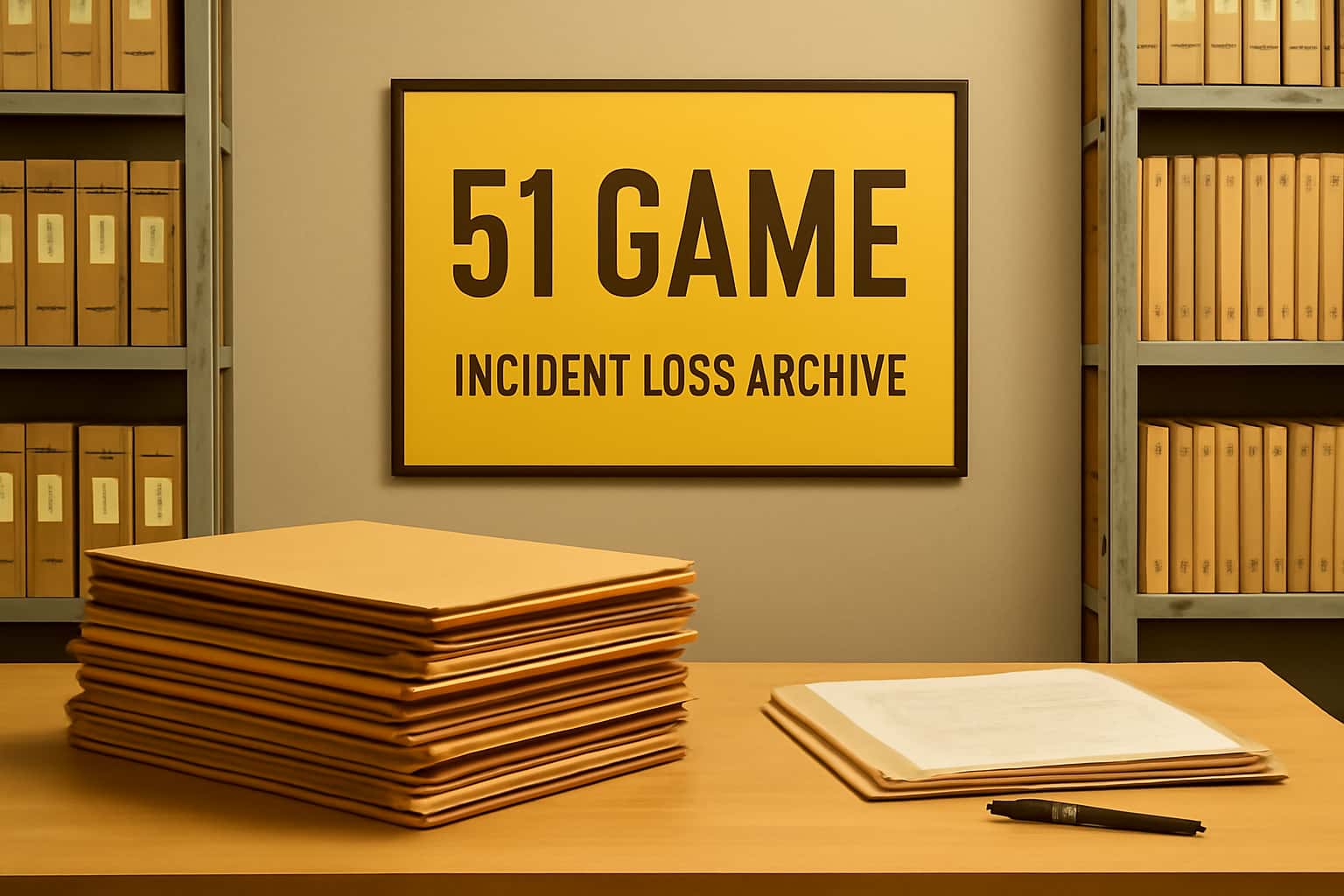 An informational graphic depicting the 51 Game Incident Logs Archive with a futuristic design.