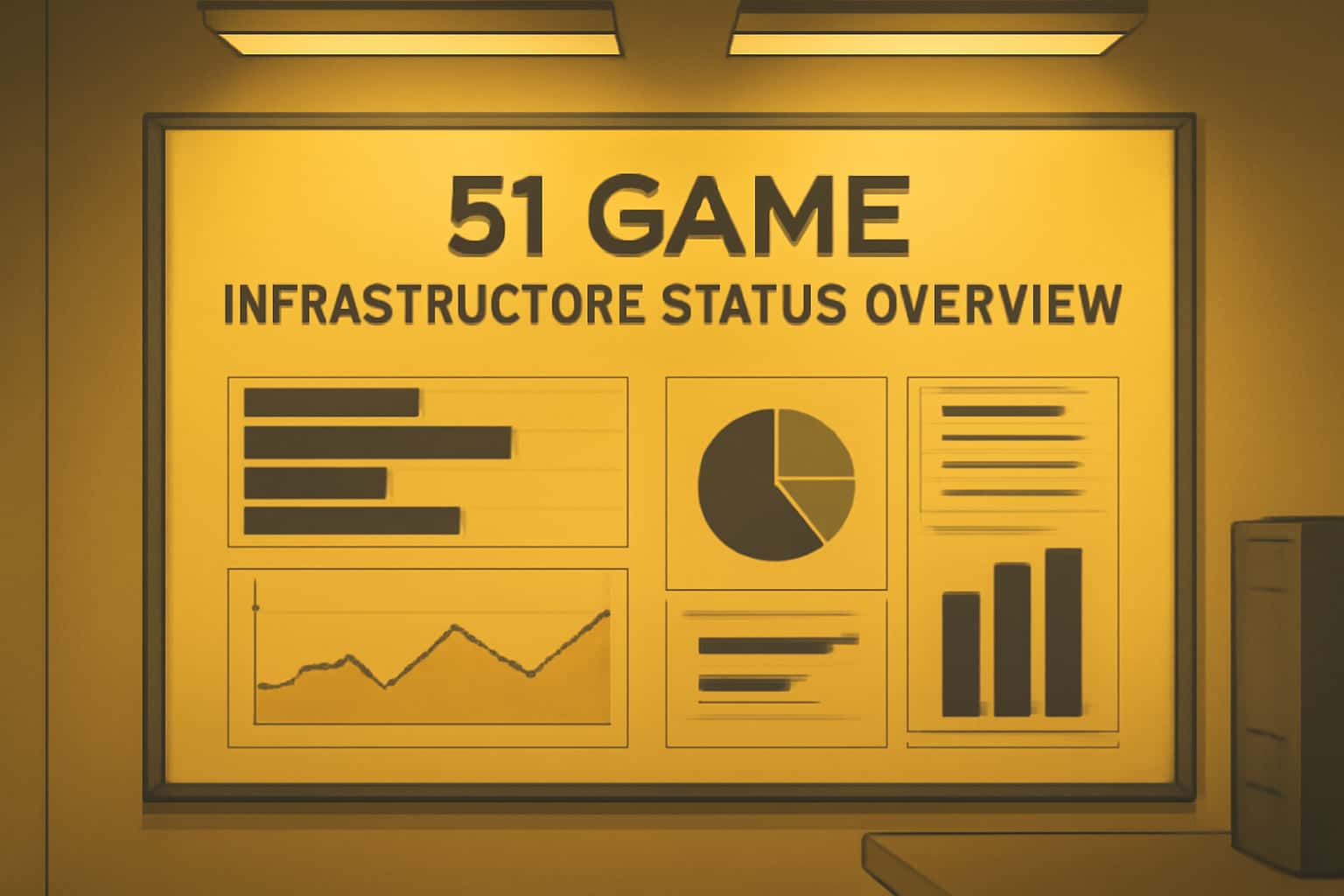 A visual representation of the 51 Game Infrastructure Status Overview highlighting server performance and updates.
