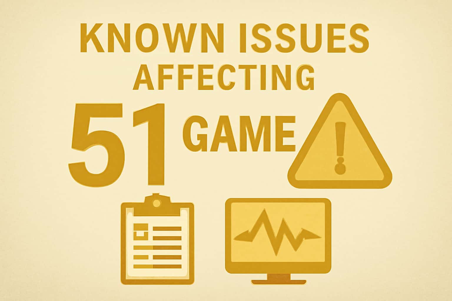 An informative scene about Known Issues Affecting 51 Game with relevant graphics.