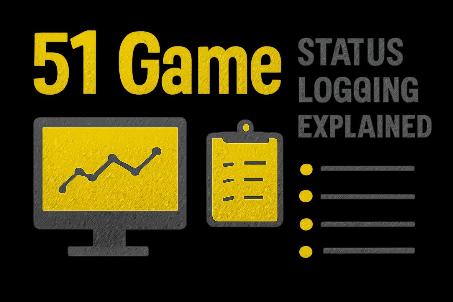 An informational graphic illustrating key concepts of 51 Game Status Logging.