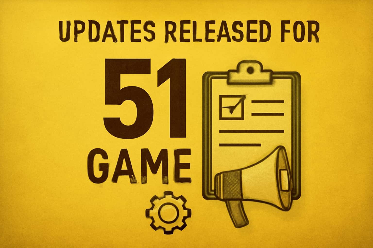 Informational scene presenting updates about 51 Game.