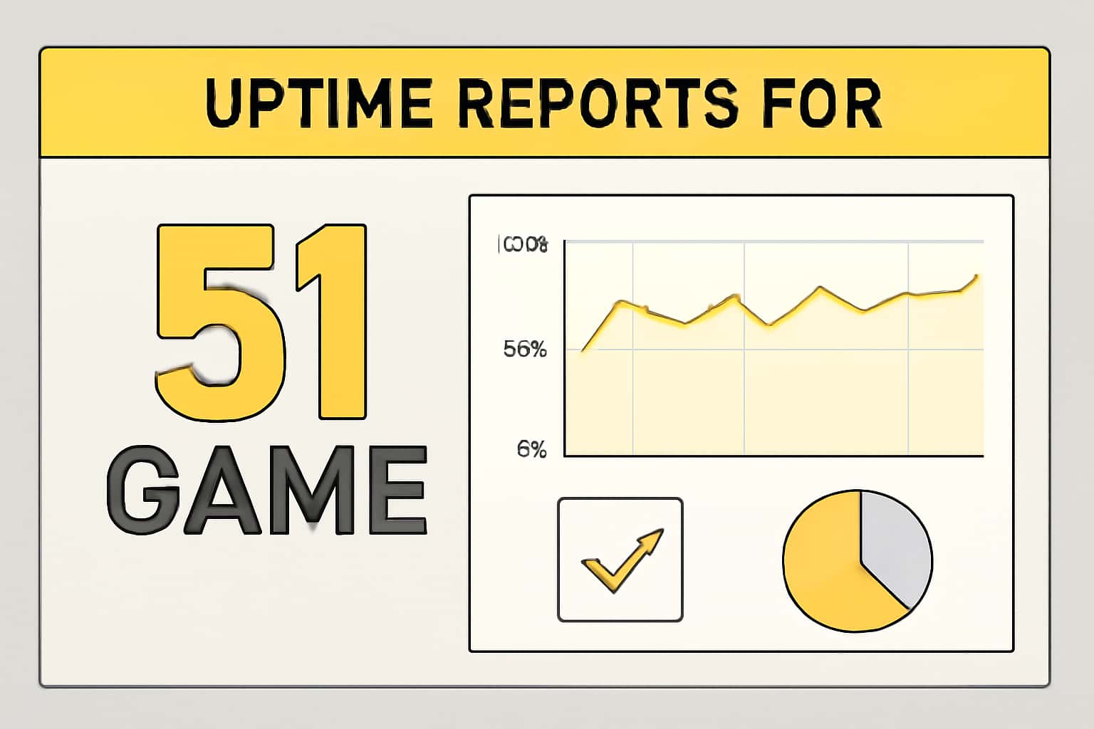 An illustrative scene displaying Uptime Reports for 51 Game with a modern design.