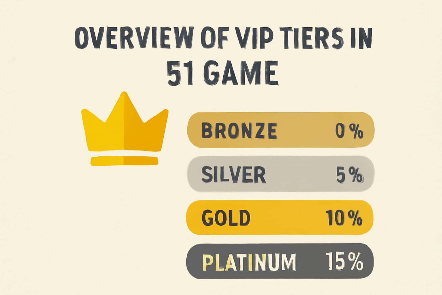An informational scene illustrating the VIP Tiers in 51 Game