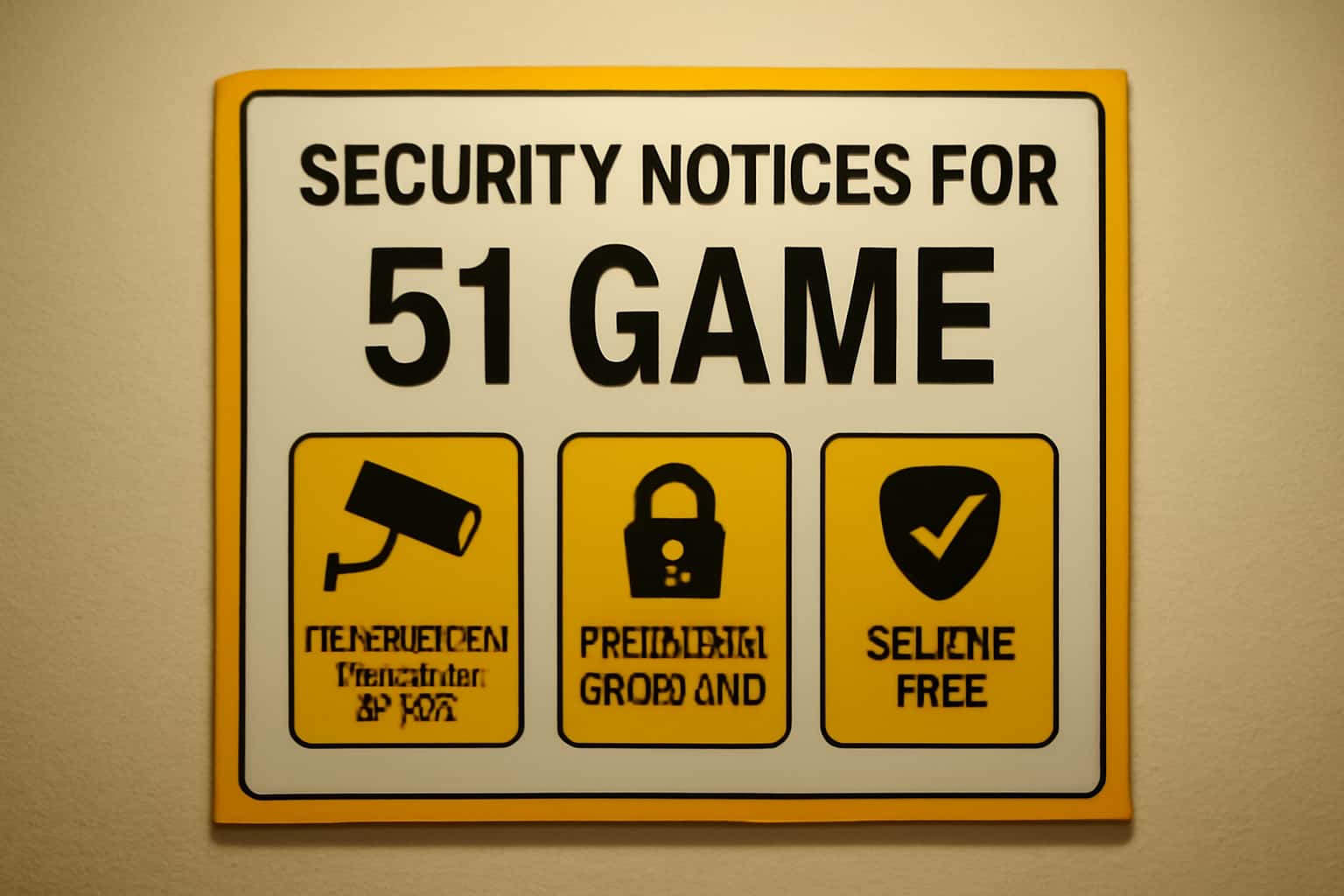 A visual representation of security notices for 51 Game, highlighting essential updates.