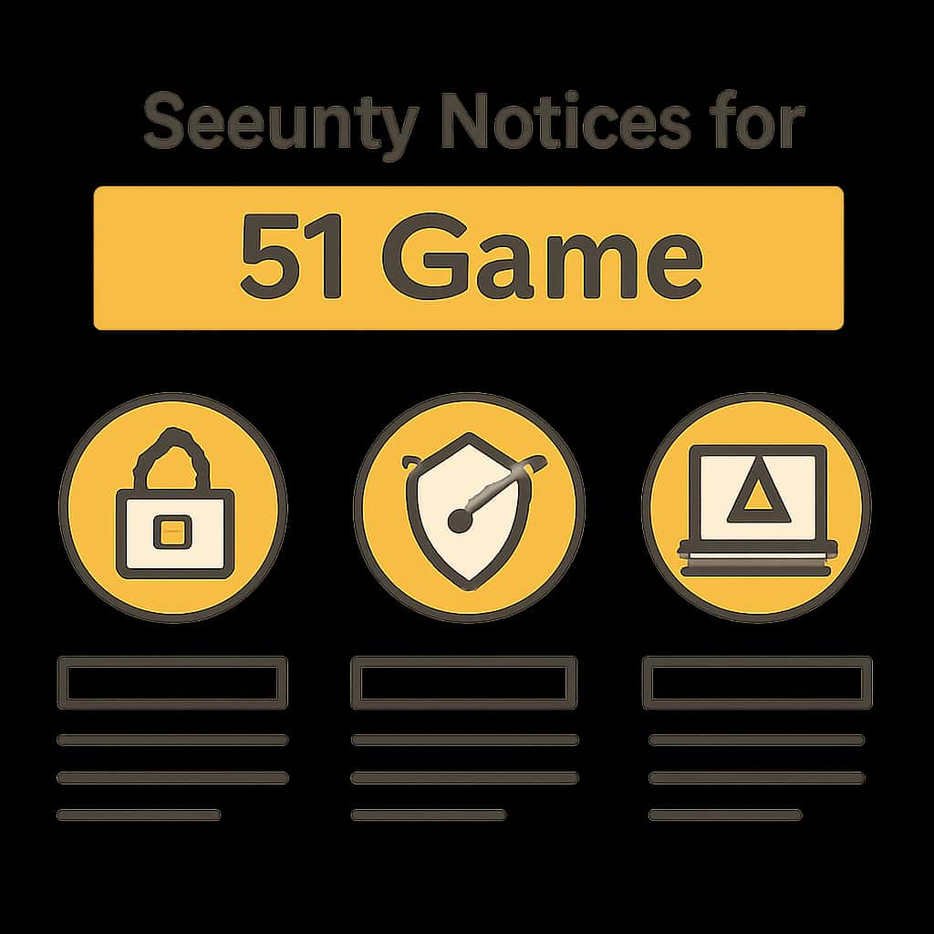 An educational diagram regarding security notices for 51 Game.