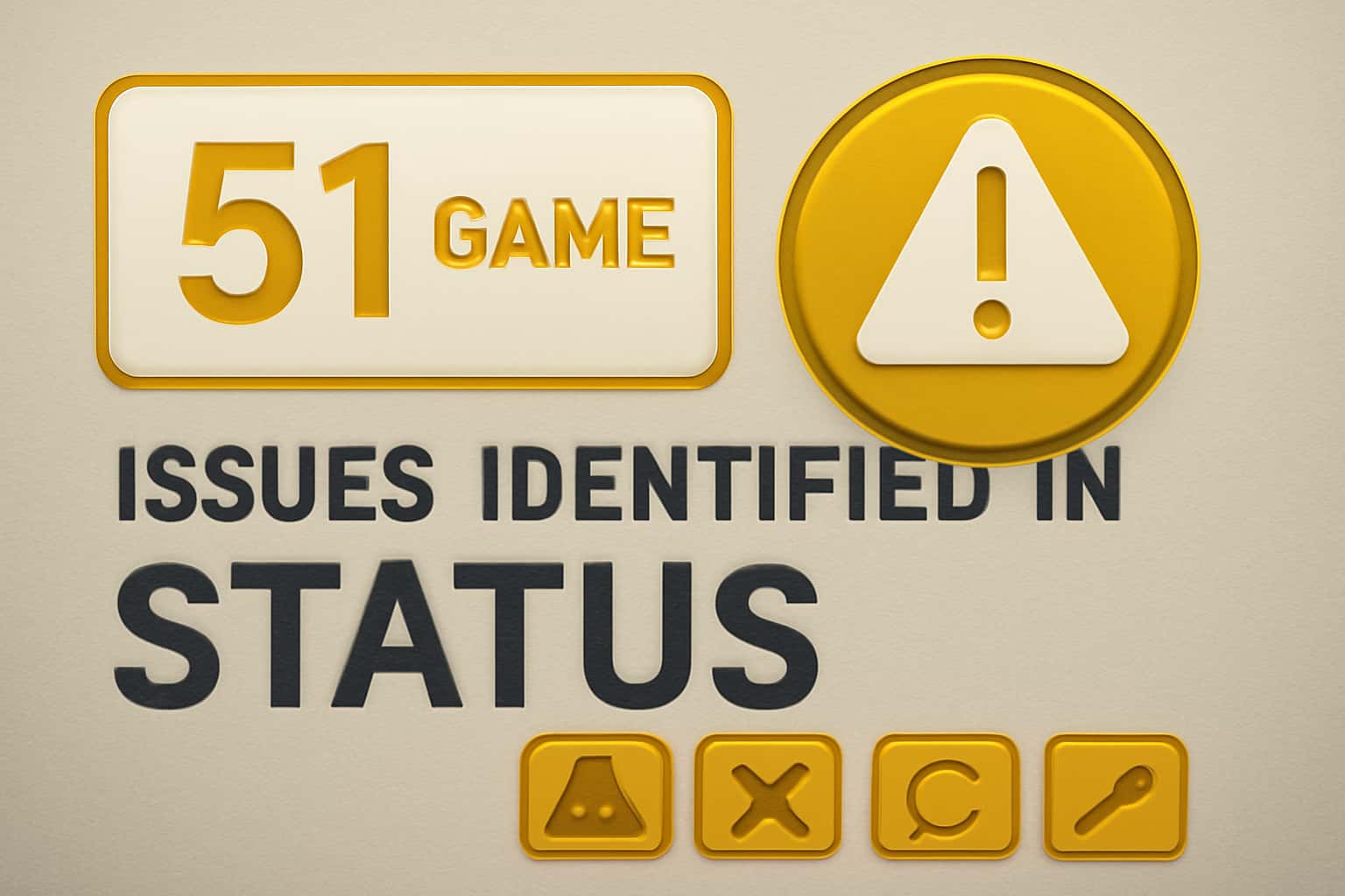 A high-tech representation of issues identified in 51 Game Status.