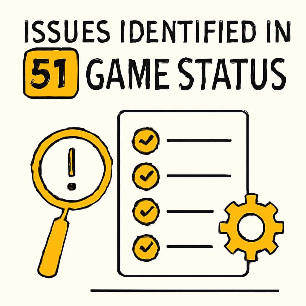 An educational diagram about issues in 51 Game Status.