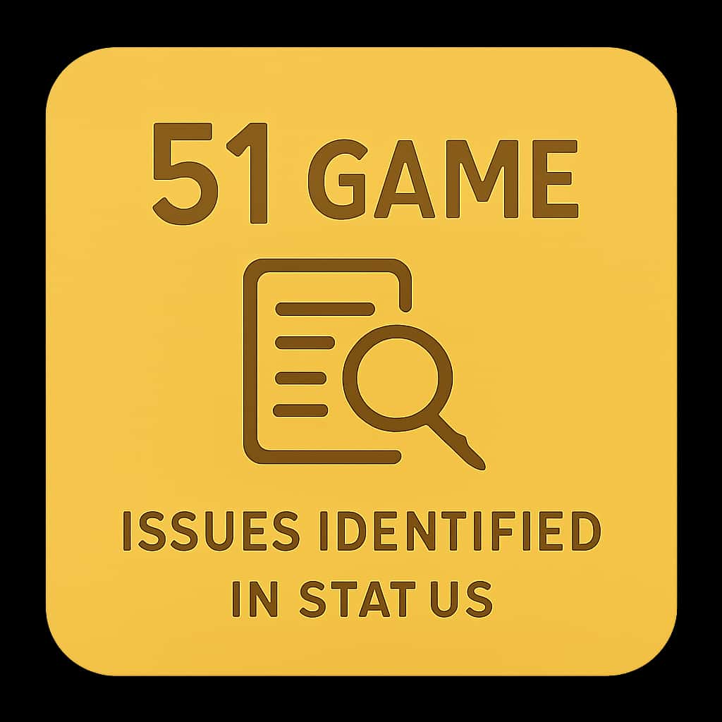 An icon for 51 Game Status issues overview.