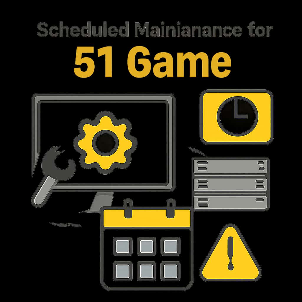 Illustration explaining scheduled maintenance process for 51 Game.