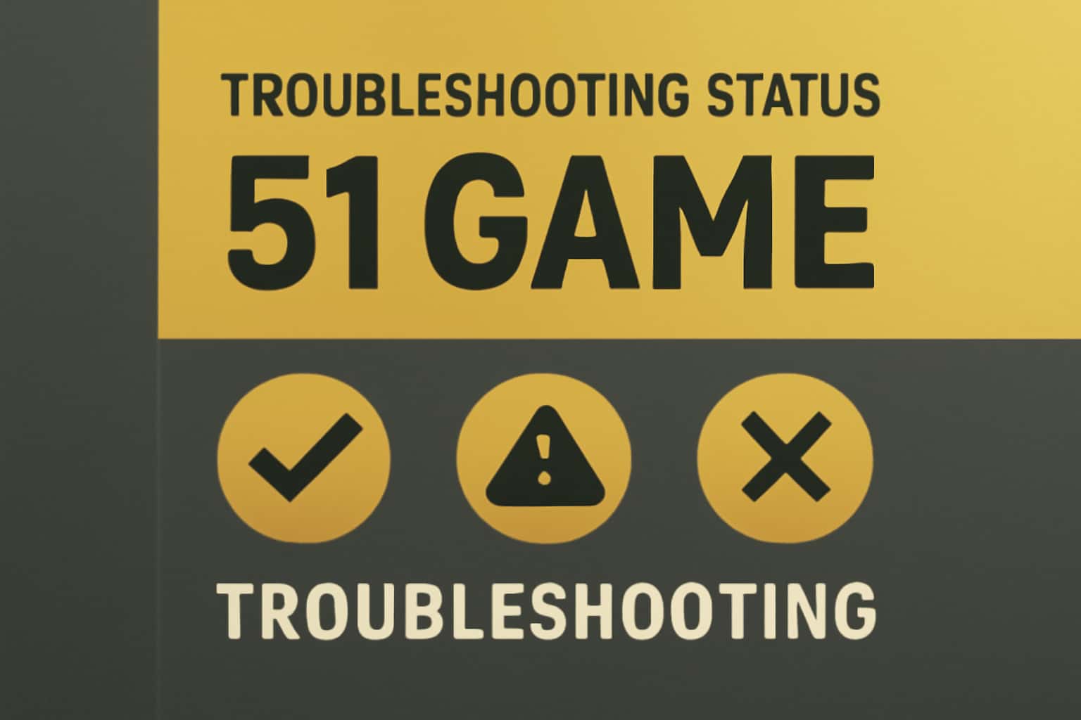 A high-tech scene representing troubleshooting status for 51 Game.